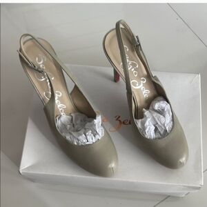 Sergio Zelcer Wingy Sling Taupe Leather SZ 8-EUC